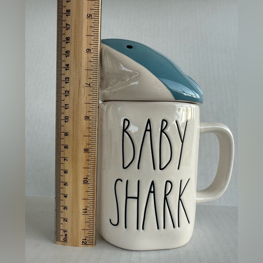 Rae Dunn “Baby Shark” Ceramic Mug With a Shark Topper Lid - Picture 8 of 13